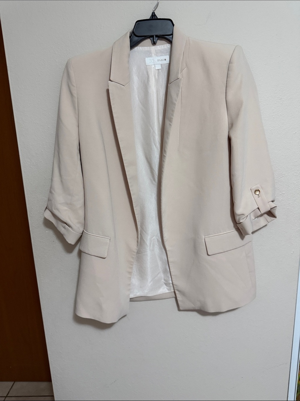ZARA Beige Open-Front Women's Blazer Jacket